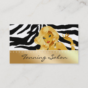 Visita Zebra loura Dourado super Tanning do cartão de