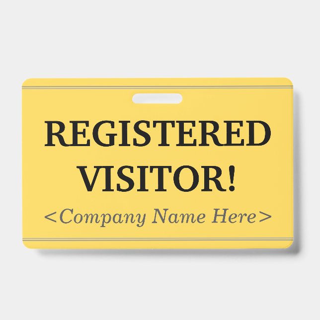 "VISITADOR REGISTRADO!" Crachá (Frente)