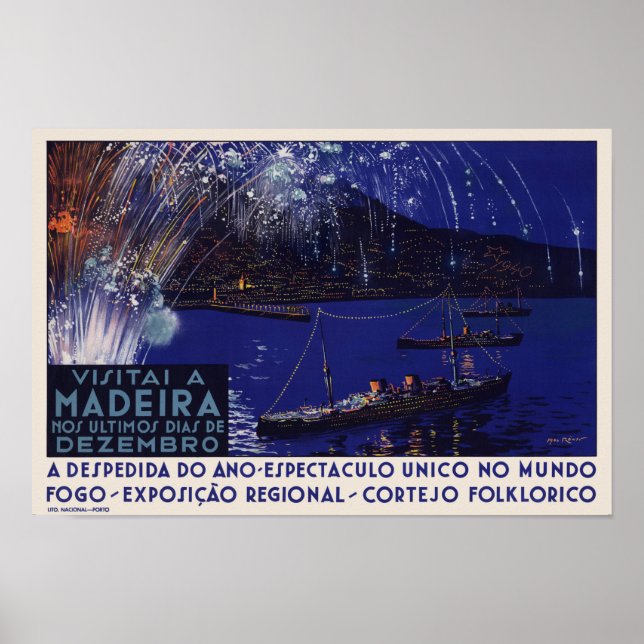 Visitai a Madeira Portugal Poster vintage 1939 (Frente)