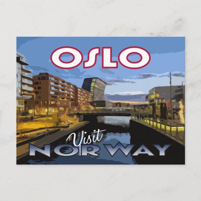 Visitar... Oslo, Noruega - cartão postal (Frente)