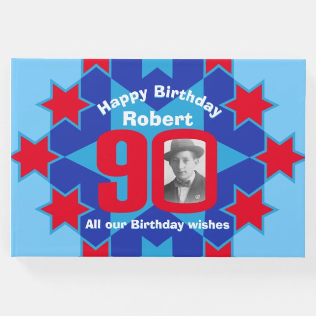 Visitas 90 estrela de fotos vermelho livro convidado (Frente)