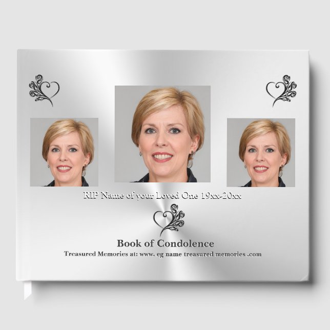 Visitas Amor Um, Coração e Rosas - Livro de Condolências (Frente)