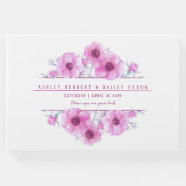 Visitas Anêmona rosa - cor d'água - livro de hóspedes