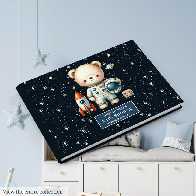 Visitas Astronauta personalizado do Urso de Teddy do Livro (Personalized Baby Guest Book Teddy Bear Astronaut)