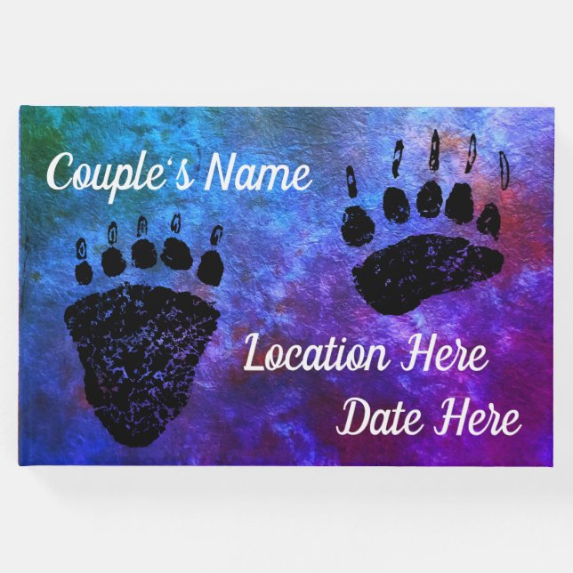 Visitas Bear Paws Blue - Livro de Convidados (Frente)