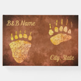 Visitas Bear Paws Vintage Brown - Livro de Convidados