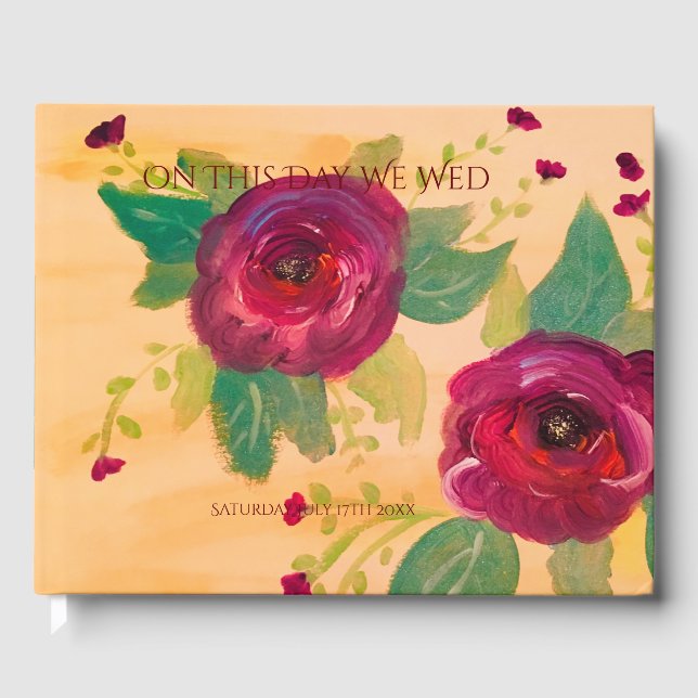 Visitas Belo Livro de Convidados de Casamento (Frente)