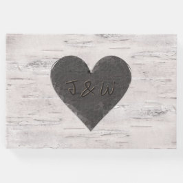 Visitas Birch Wood Olha O Livro De Convidados De Casamento
