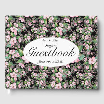 Blossomas De Cereja Rosa No Livro De Convidados Do