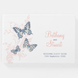 Visitas Borboletas de arte casada livro de hóspedes de cor