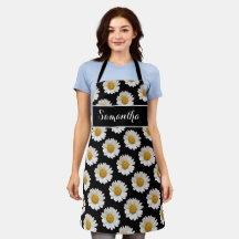 Visitas Brancas em Apron Preto Personalizado