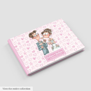 Visitas Cartoon Personalizado Newlyweds Livro de Convidado