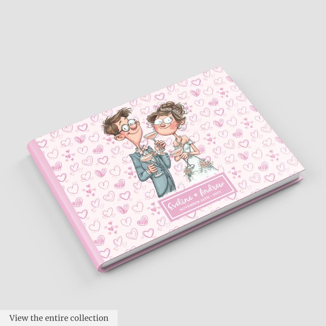 Visitas Cartoon Personalizado Newlyweds Livro de Convidado (Personalized Cartoon Newlyweds Guest book)