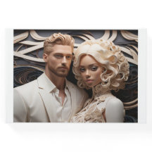 Casal de Casamento Vestido em Livro Branco