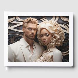 Visitas Casal de Casamento Vestido em Livro Branco