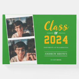 Visitas Classe de Foto de Pastel Green e Dourado Livro de 