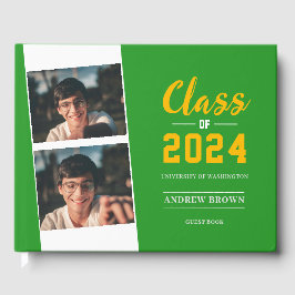Visitas Classe de Foto de Pastel Green e Dourado Livro de 