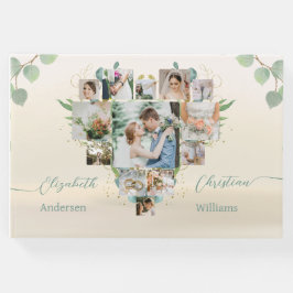 Visitas Colagem de Foto do Coração Eucalyptus Livro de Con