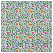 Visitas Coloridas no Tecido Verde