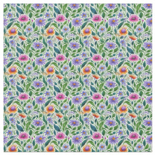 Visitas Coloridas no Tecido Verde