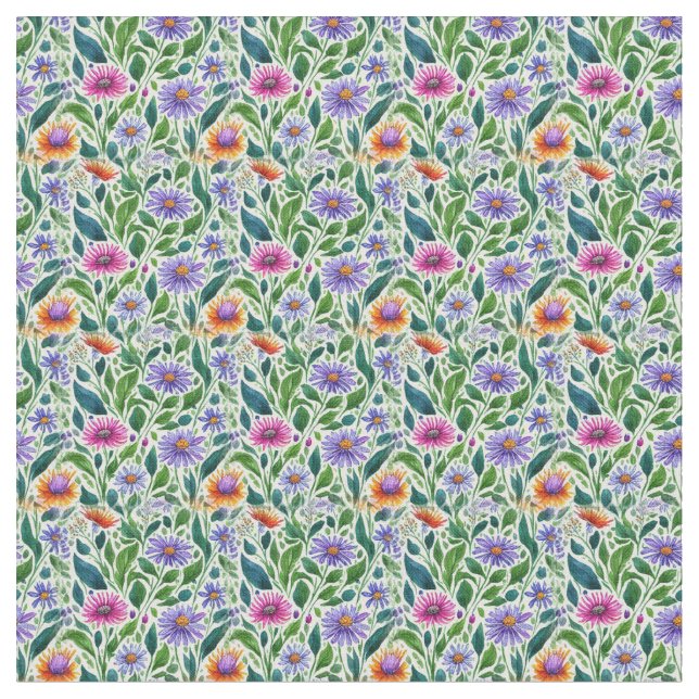 Visitas Coloridas no Tecido Verde (Detalhe)