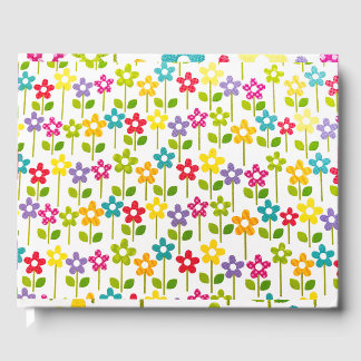 Visitas Design de Flor Colorida do Livro Convidado