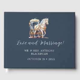 Visitas Elegante Horse Desenhou Carruagem Livro de Convida