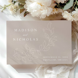 Visitas Elegante Livro de Casamento com Folhas Cascata em
