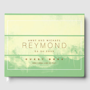 Visitas elegante livro de convidados de casamento verde-am