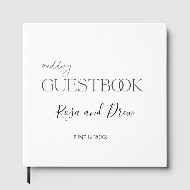 Visitas Elegante Script - Livro de Registro de Convidados  (Frente)