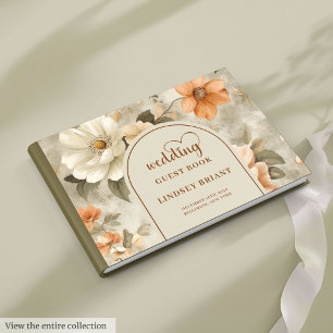 Visitas Estilo Boho Terra Cotta Marfim Sage Livro de Casam