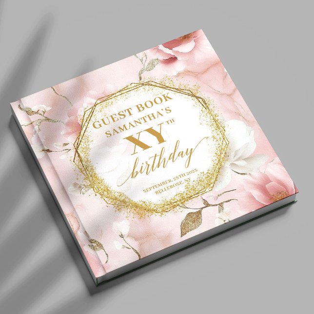 Visitas Fabuloso Livro de Convidados de Noite Dourado, Ros (Fabulous Dusty Pink Ivory Gold Birthday Guest Book

)