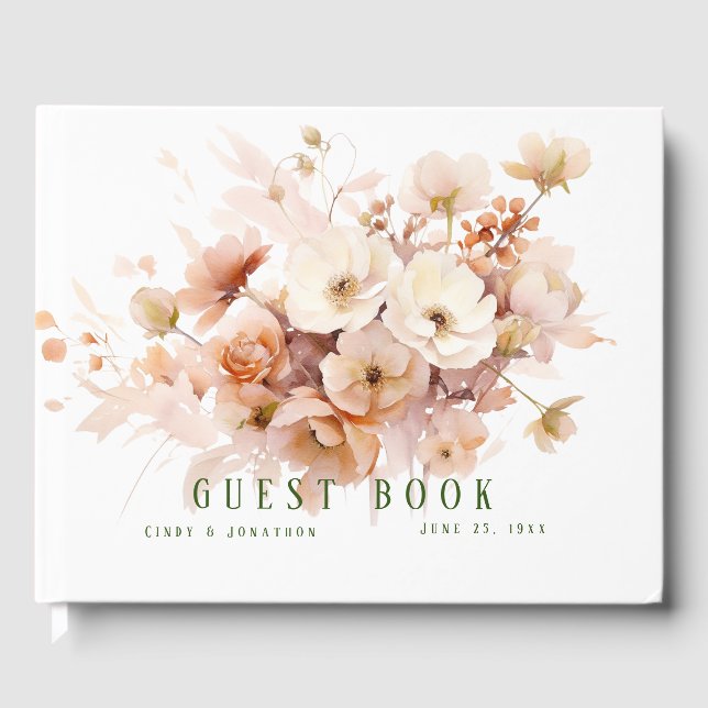 Visitas Fall Florals Casando Livro de Convidados (Frente)