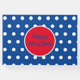 Visitas Feliz 4 de julho Livro de Convidados (Azul, Branco