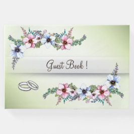 Visitas Flores de Aquarela Brilham Livro de Convidados