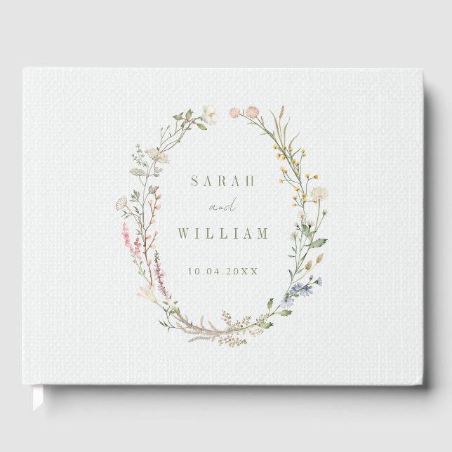 Visitas Flores românticas de campo Livro de convidados (Frente)