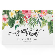 Flores Tropicais De Aquarela, Livro De Convidados