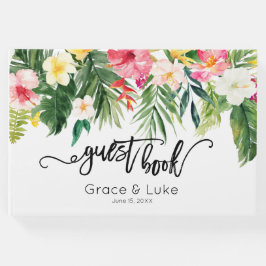 Visitas Flores Tropicais De Aquarela, Livro De Convidados