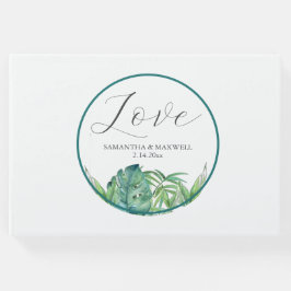 Visitas Folhas Tropicais de Palma do Livro de Casamento