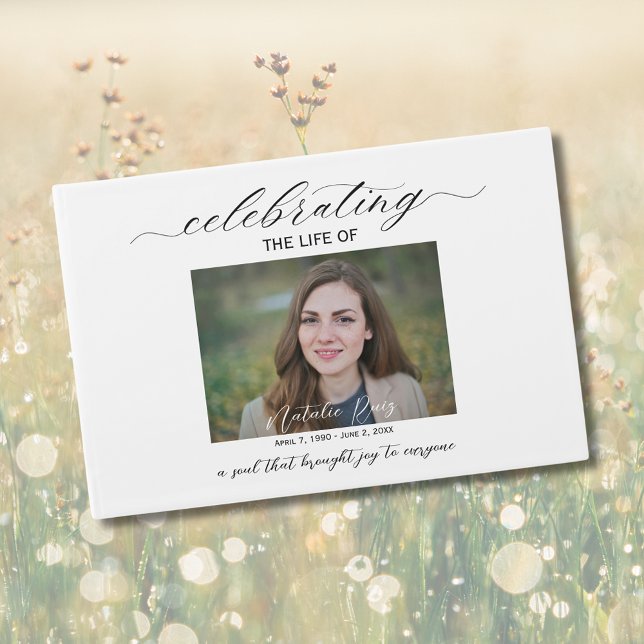 Visitas Foto Simples Livro de Convidados Funerais (Criador carregado)