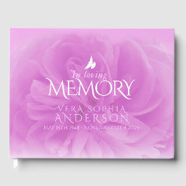 Visitas Funeral em rosa de memória roxo livro de hóspedes