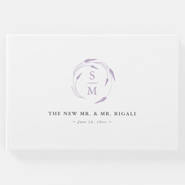 Visitas Ideias do Livro de Convidado de Casamento lavanda (Frente)