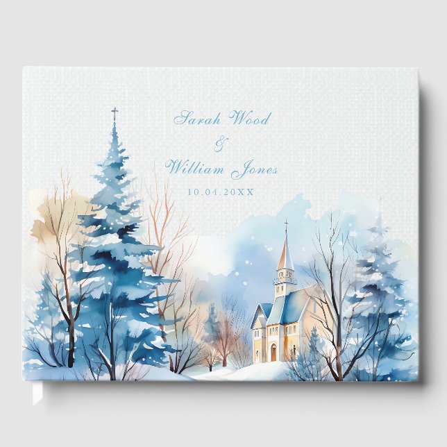 Visitas Igreja Romântica de Neve Livro de Convidado (Frente)