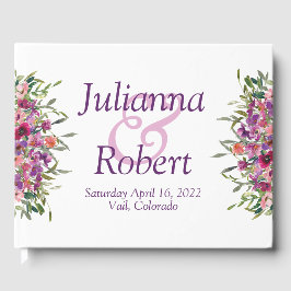 Visitas Leitura roxa flores silvestres livro de convidados