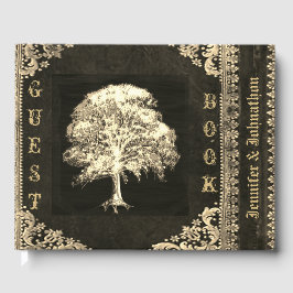 Visitas Linda Vintage Dourada - Livro de Convidados