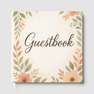 Visitas Lindo Livro de Registro de Convidados em Aquarela