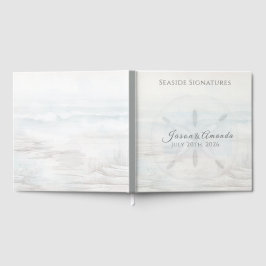 Visitas Livro de Assinaturas de Casamento Coastal Sand Dol