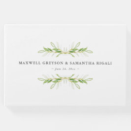 Visitas Livro de Casamento Vestido Verde Botânico Aquarela