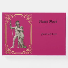 Visitas Livro de convidado clássico rosa e ouro