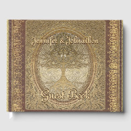 Visitas Livro de Convidado da Dourada da Árvore Familiar